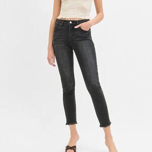 RISEN Full Size Tummy Control Mid Rise Crop Skinny Jeans Plus Size